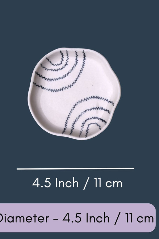 Zig Zag Semi Circle Dessert Plate