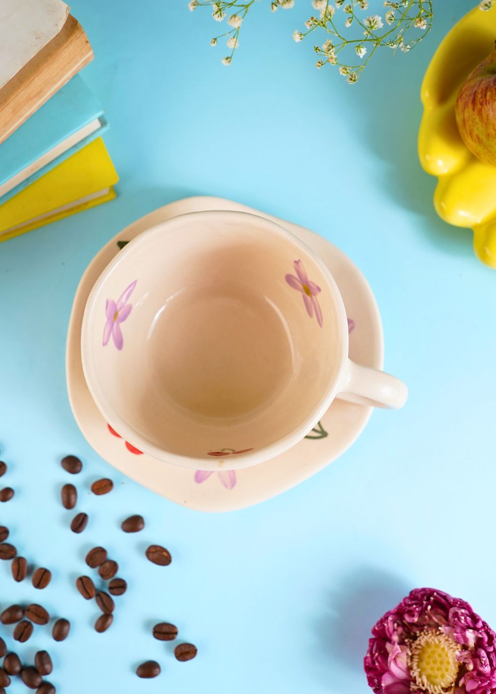 Cherry Fields Mug & Handmade Dessert Plate Handmade in india