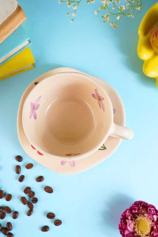 Cherry Fields Mug & Handmade Dessert Plate Handmade in india