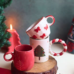 Set of 3 - Merry & Bright Mugs handmade in india