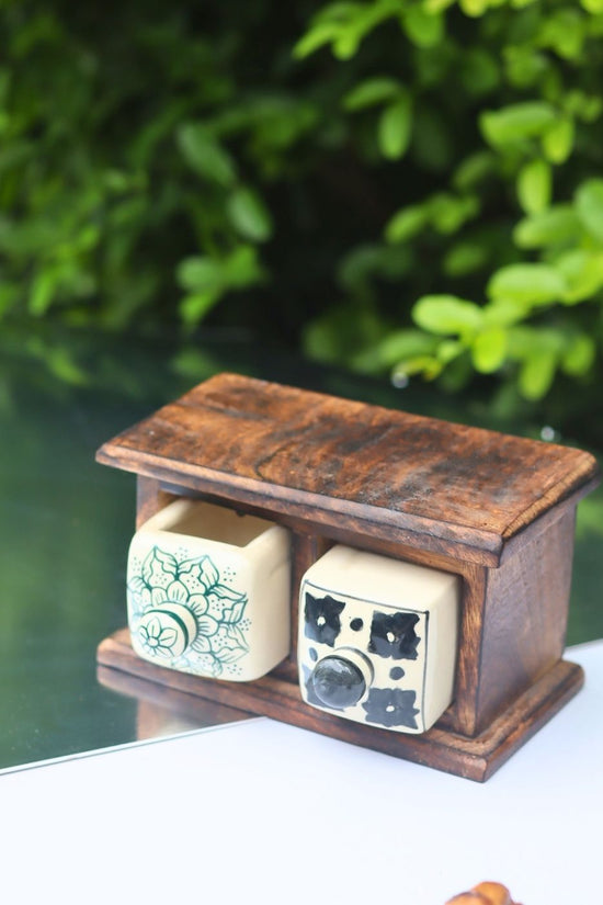 Wooden Decor Drawer – Abstract Craft handmade in India