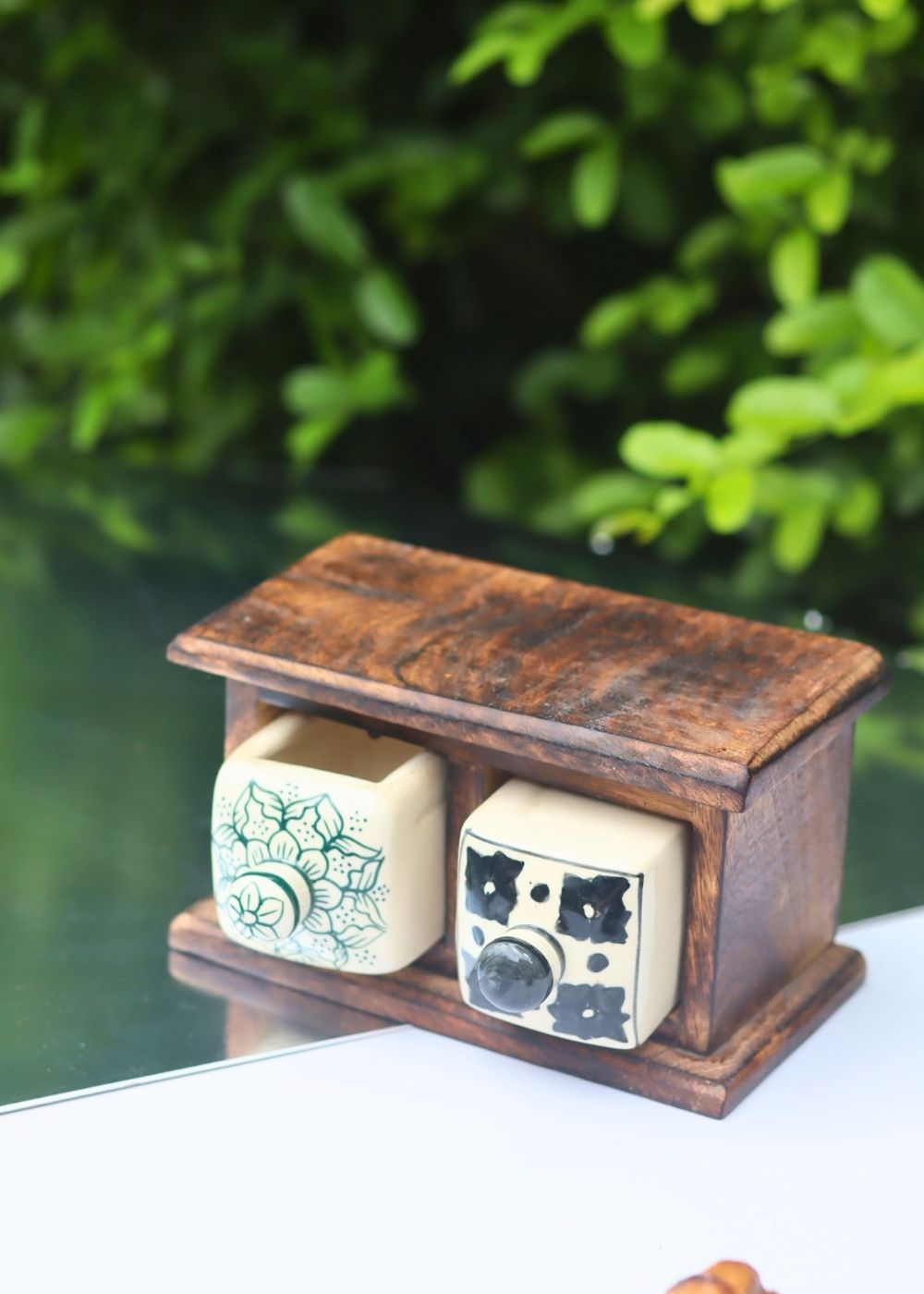 Wooden Decor Drawer – Abstract Craft handmade in India