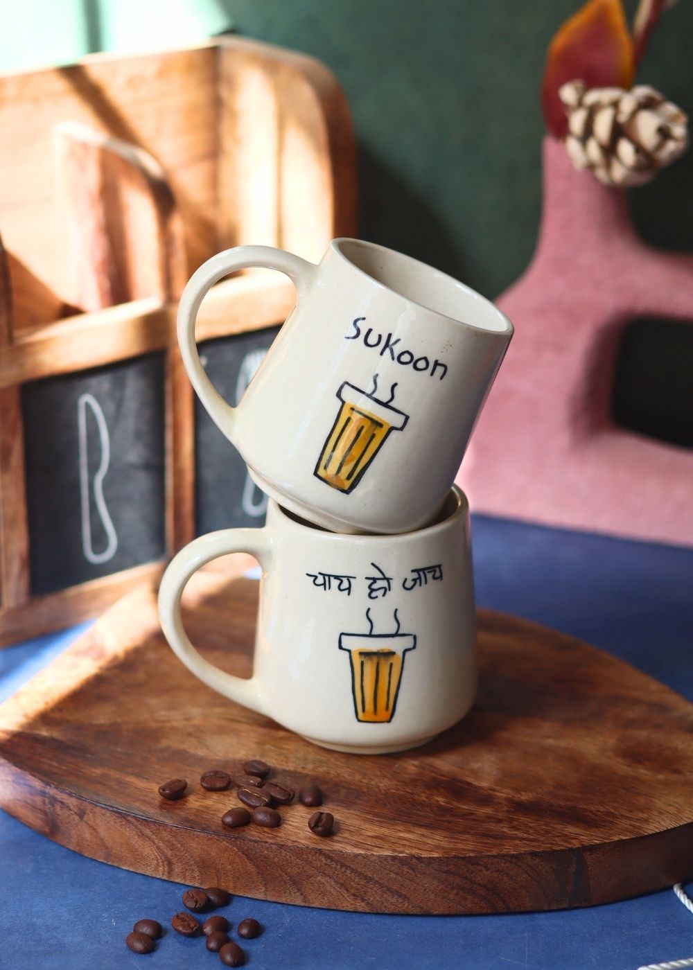 Set of 2 - Sukoon & Chai Ho Jaye Mug - The Chai Lover Edit handmade in india