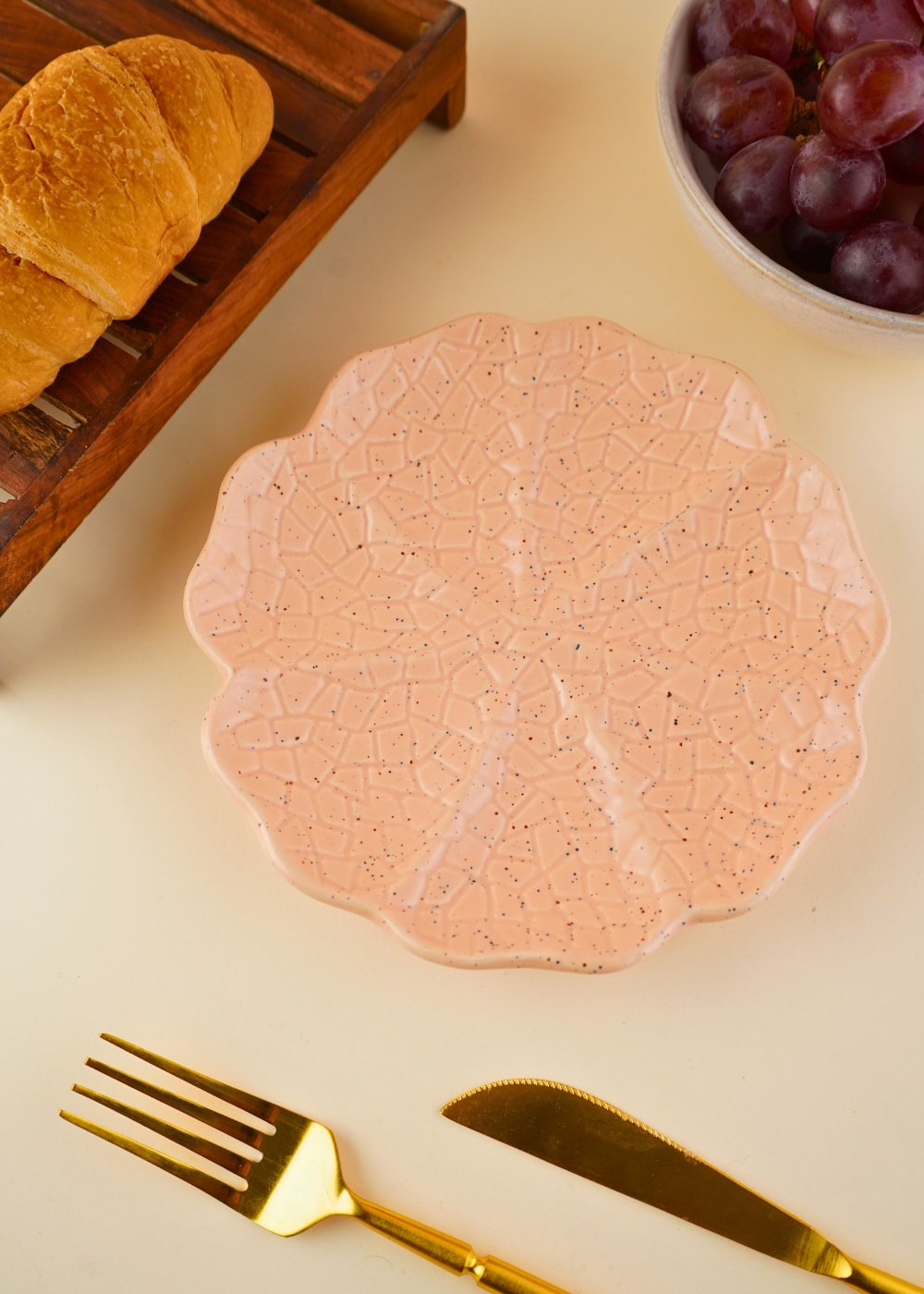 peach cabbage snack plate made by ceramic 