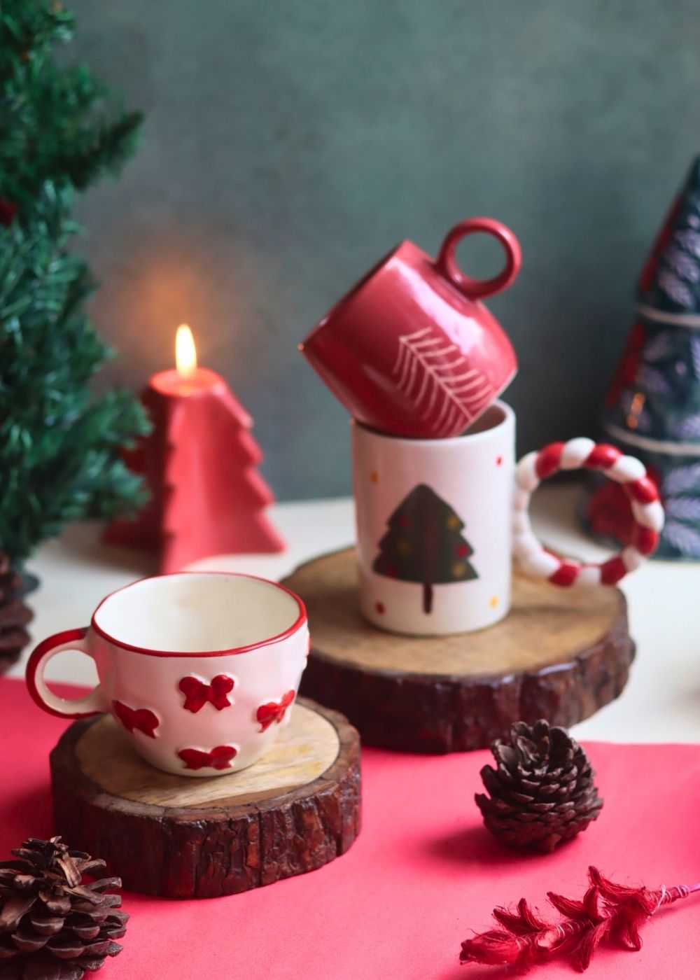 Set of 3 - Merry & Bright Mugs with premium quality material