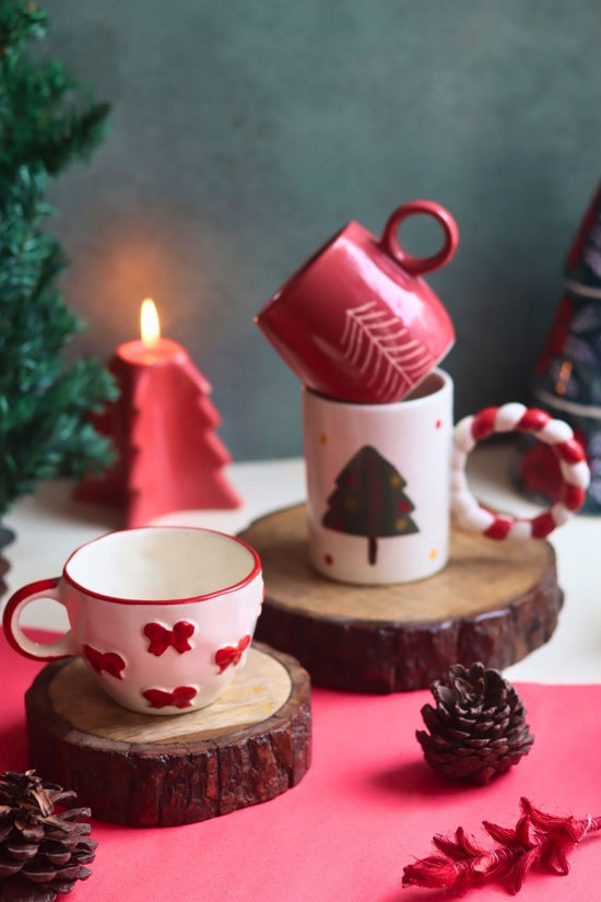 Set of 3 - Merry & Bright Mugs with premium quality material