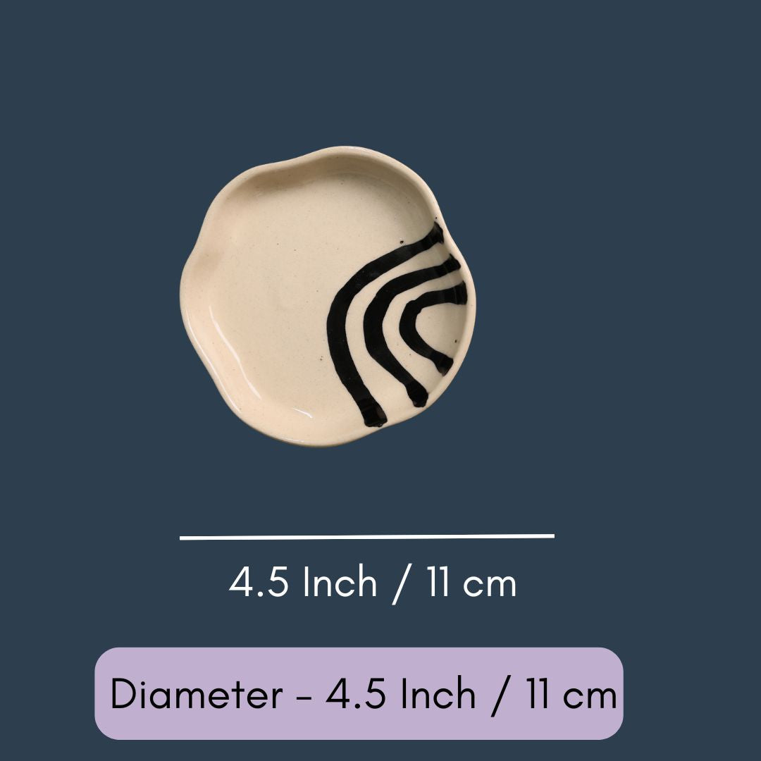 Semi Circle Abstract - Handmade Dessert Plate