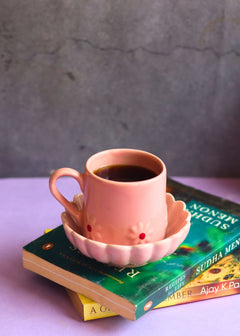 pink lily mug & Ice cream bowl set of two combo