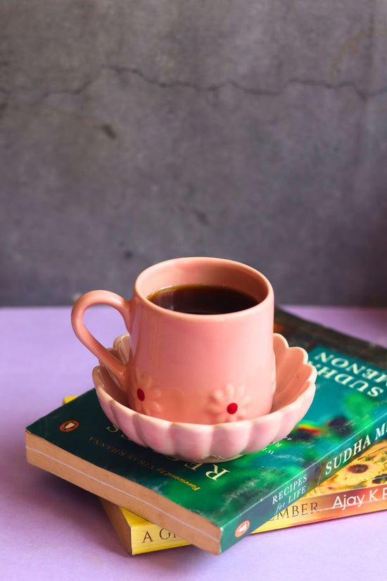 pink lily mug & Ice cream bowl set of two combo