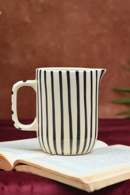 Black Striped Jug made by ceramic