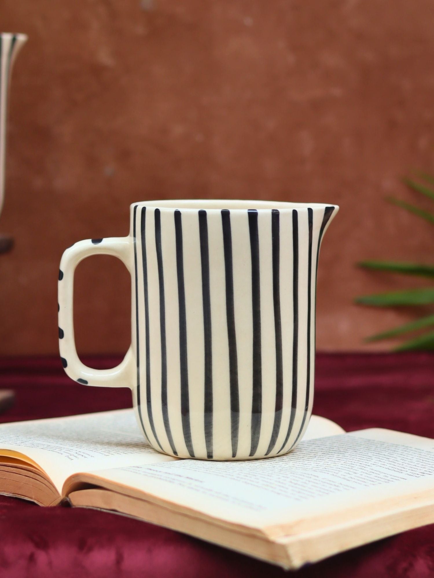 Black Striped Jug made by ceramic