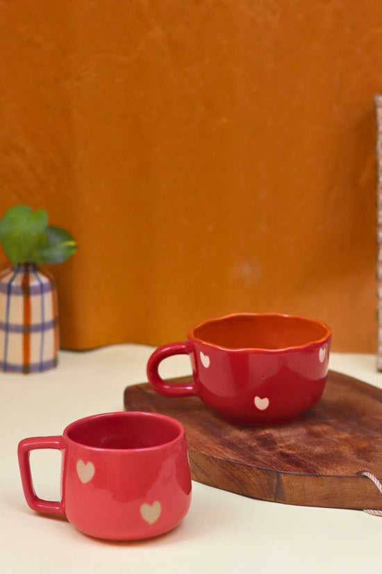 Handmade Set of 2 - Cupid & Heart-throb Mug combo