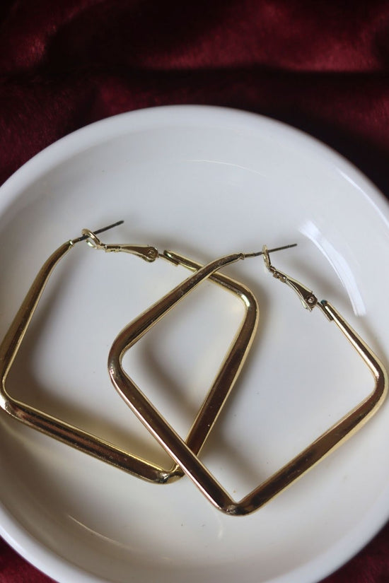 Square Hoops handmade in India