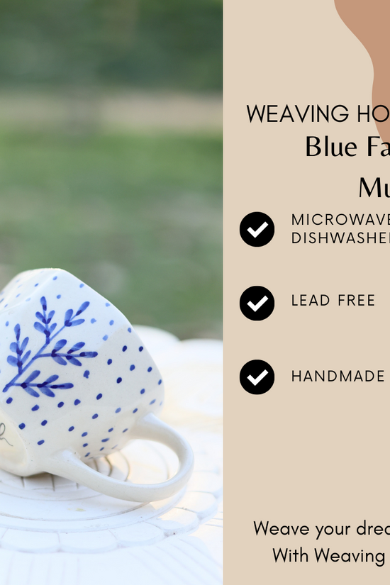Blue fall leaf coffee mug specifications