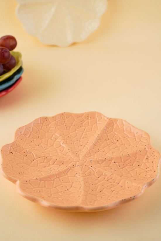 peach cabbage snack plate handmade in india