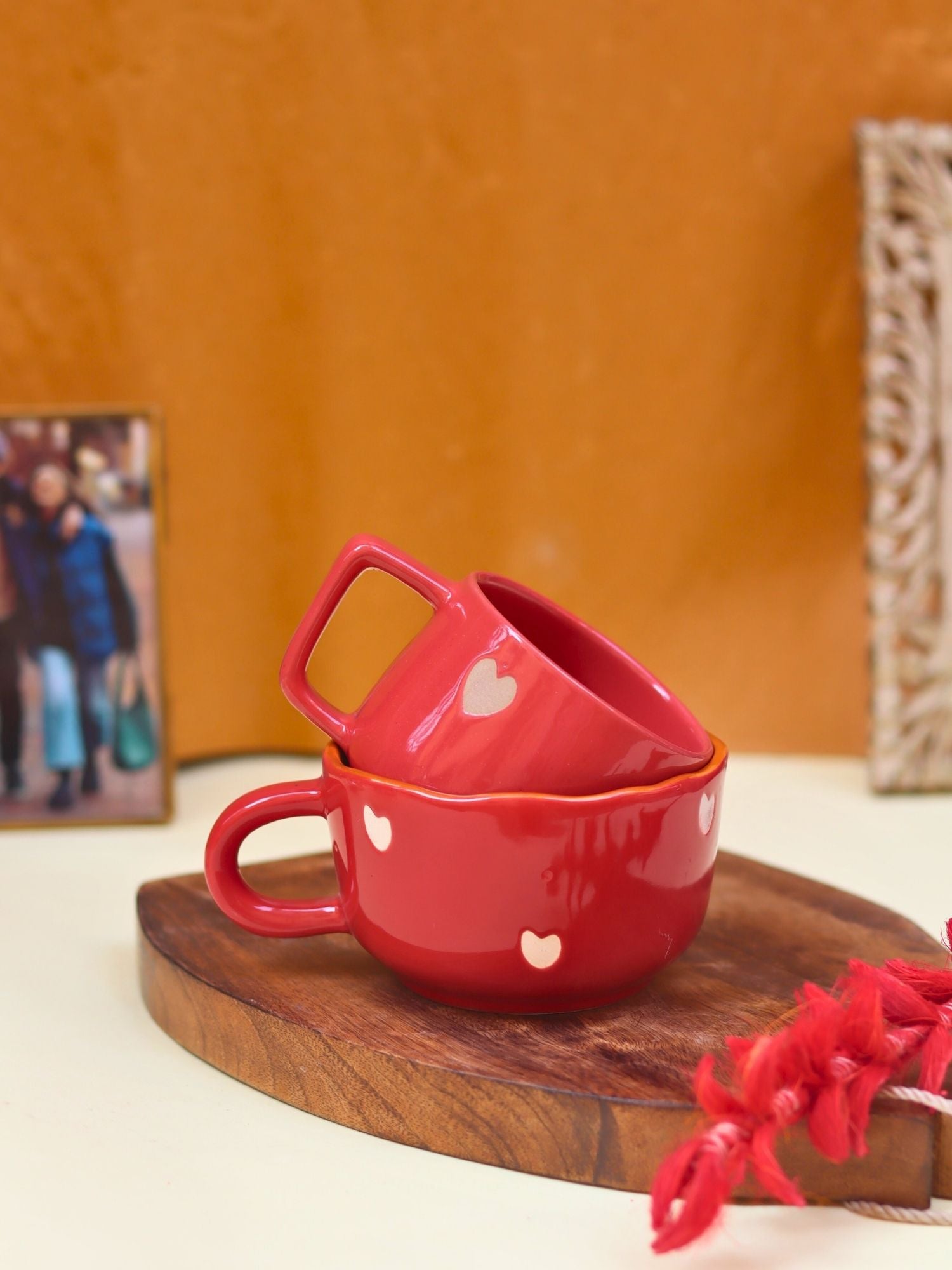 Set of 2 - Cupid & Heart-throb Mug combo made by ceramic