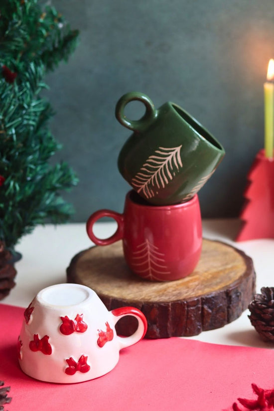 Set of 3 - Jolly Mugs handmade in india