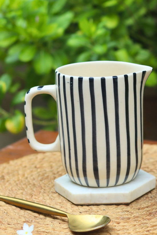 Black Striped Jug handmade in India