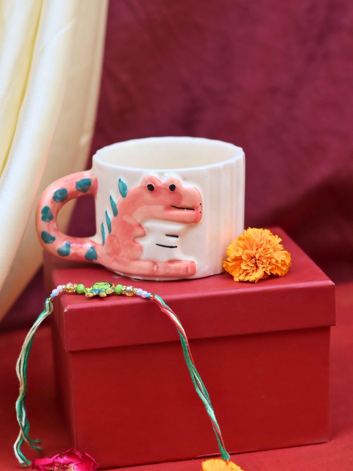 lead free Dino - Mite Mug rakhi Gift Box 