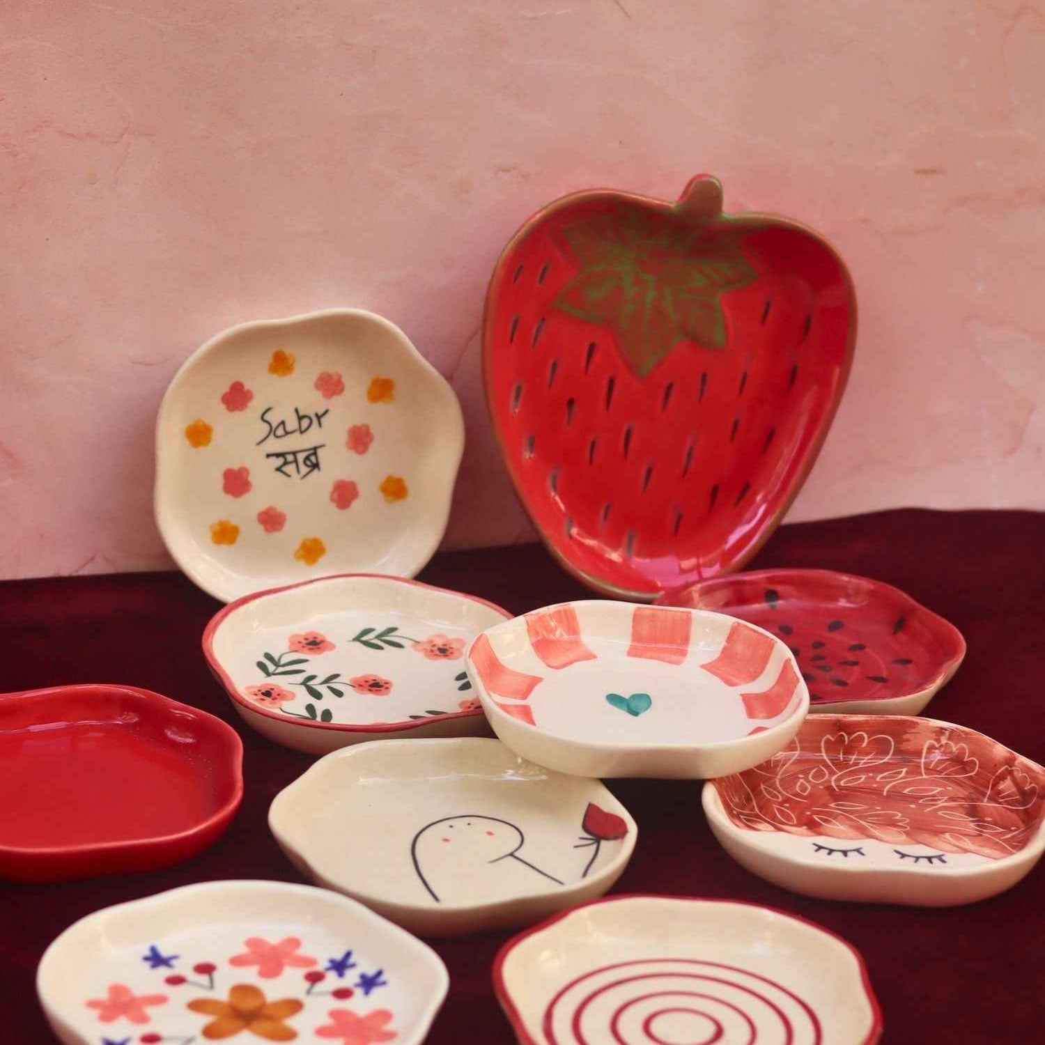 Set of 10 Cozy Hearts dessert plates combo (for the price of 7)