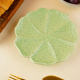 handmade sage green cabbage snack plate with premium sage green color