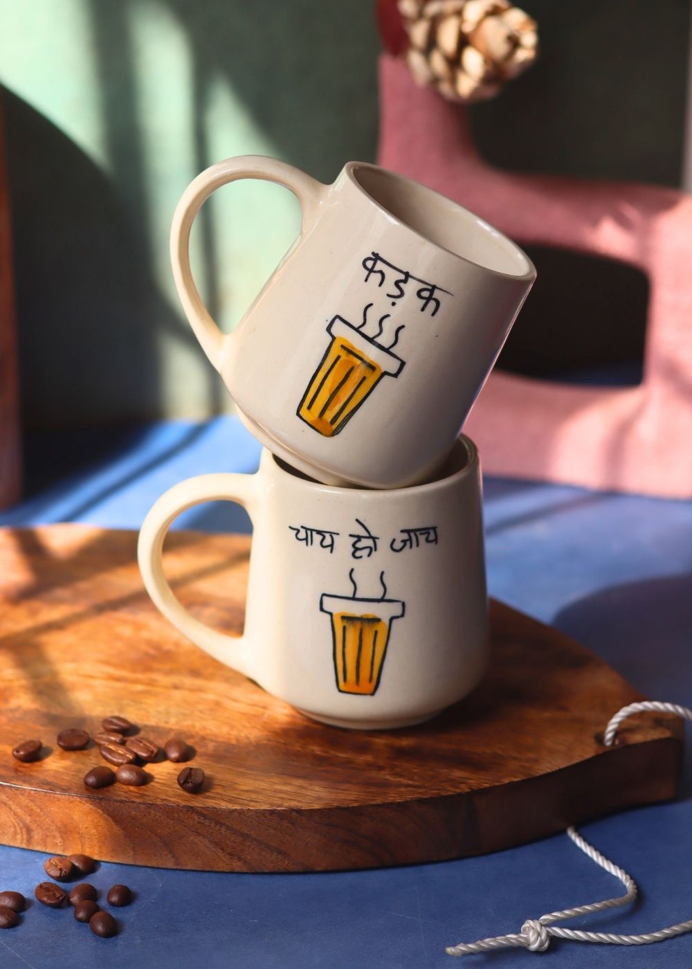 Handmade Set of 2 - Kadak & Chai Ho Jaye Mug - The Chai Lover Edit