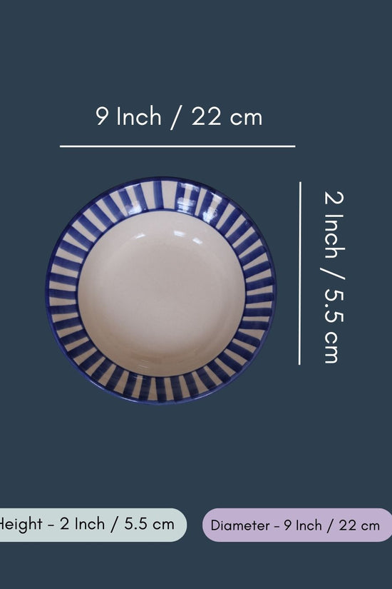Blue Striped Pasta Plate