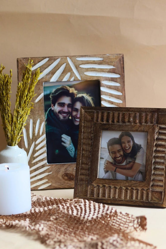 Carved Leaf Photo Frame & Modern Square Wooden Frame made by wooden