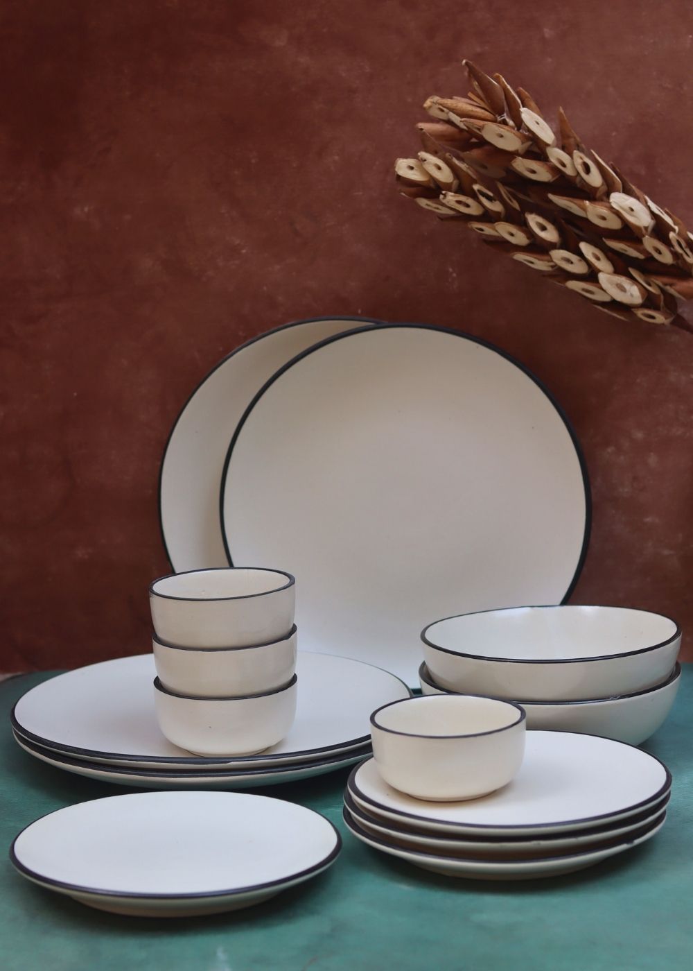handmade Set of 14 -  Basic White Dinner set