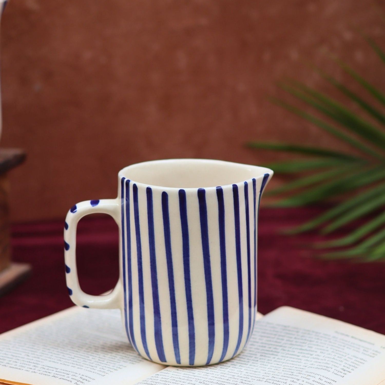 handmade Blue striped jug