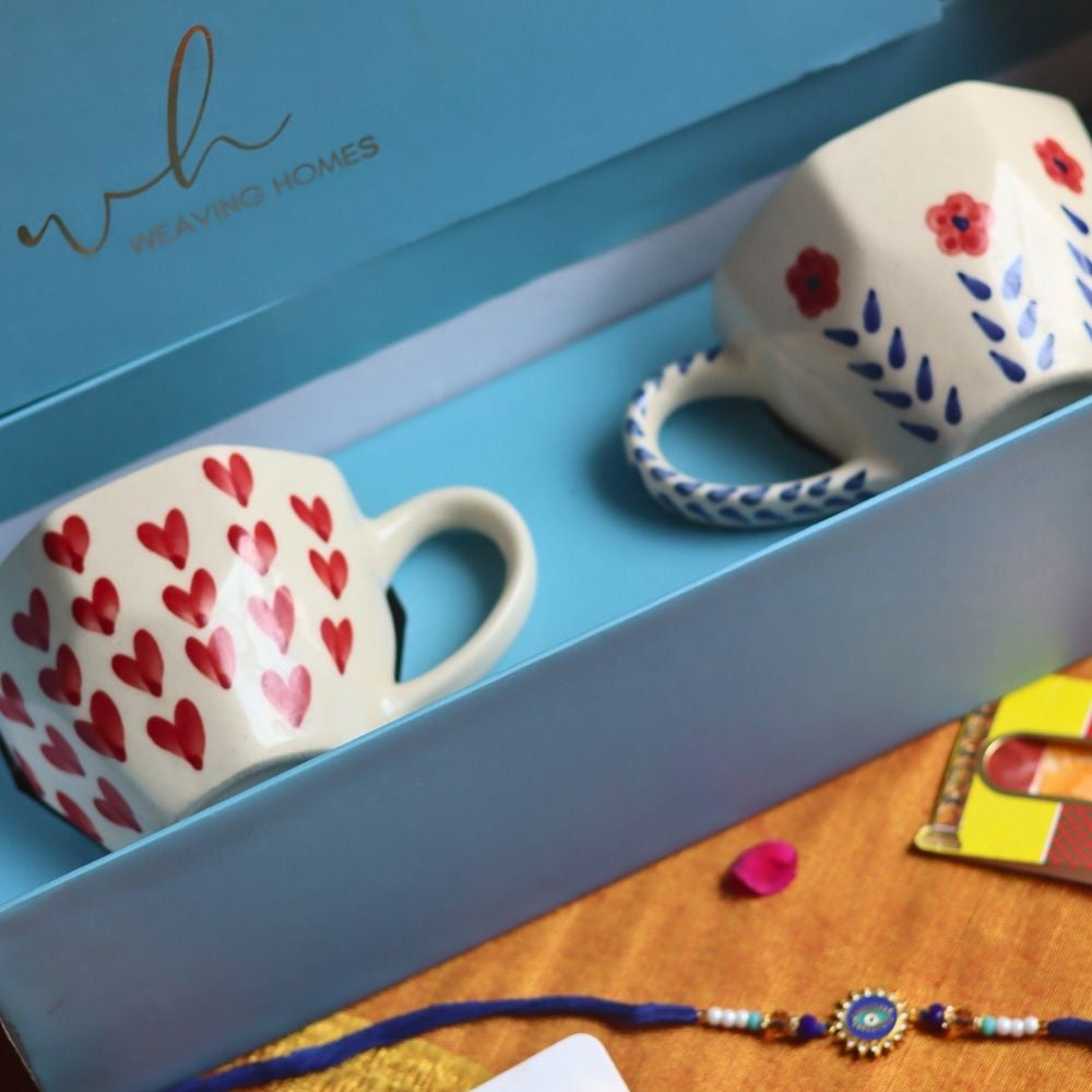 Rakhi Heart & Spring Mug gift box with Rakhi & Earrings  made with premium quality material