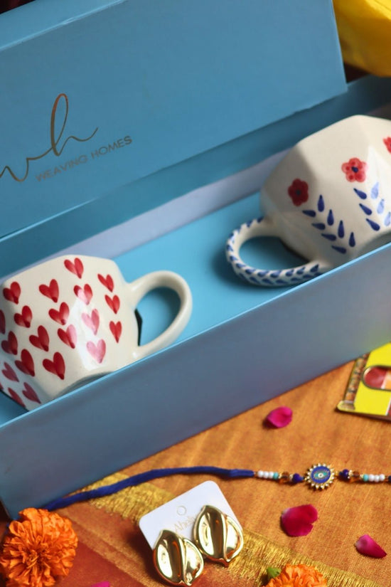 Rakhi Heart & Spring Mug gift box with Rakhi & Earrings  made with premium quality material