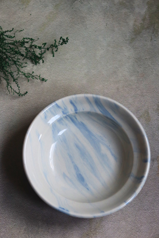 Handmade ceramic pasta plate