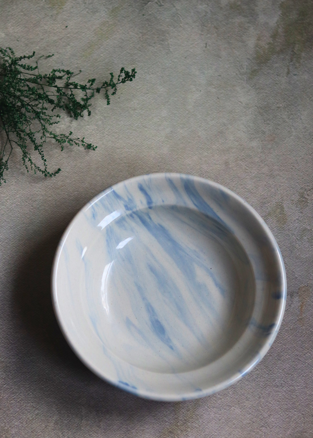 Handmade ceramic pasta plate