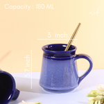 Blue coffee mug height & breadth