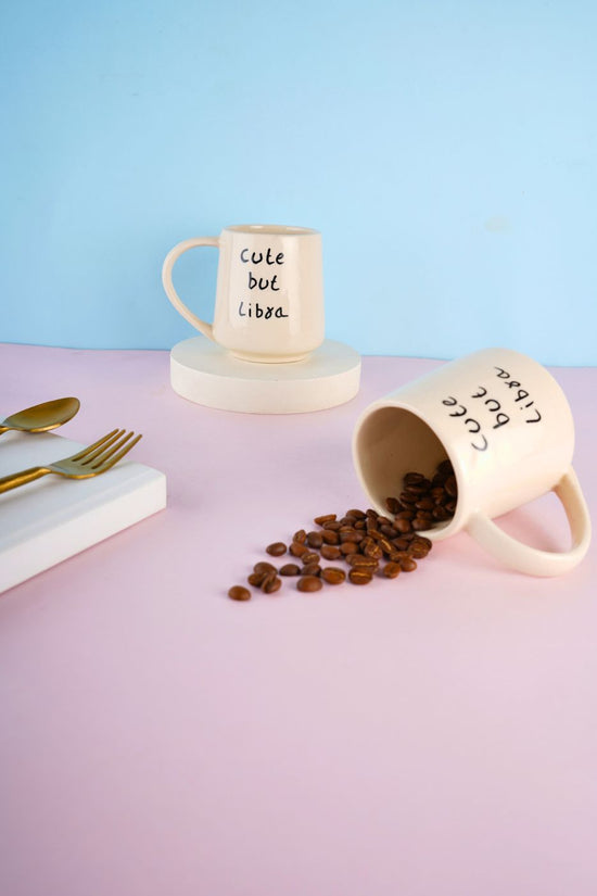 cute but libra mug with white color