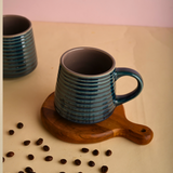 Handmade ceramic blue mugs for tea 