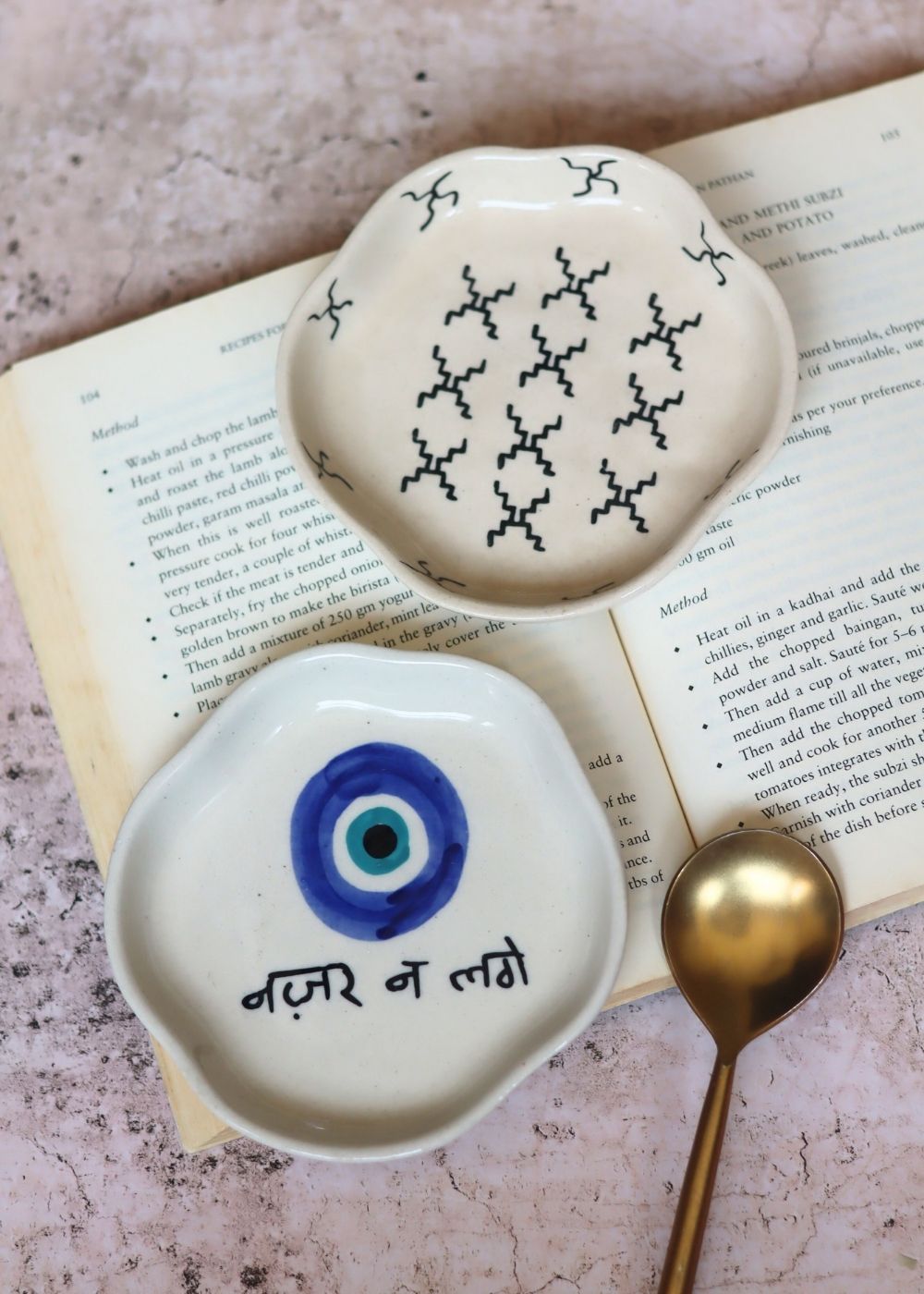 Crosses & Nazar Handmade Dessert Plate made by ceramic