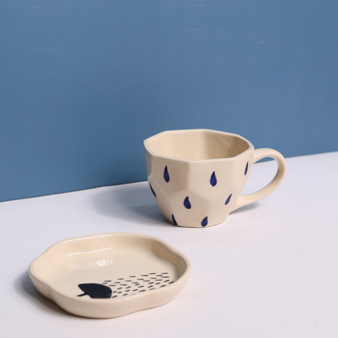 handmade mug & dessert plate set of two
