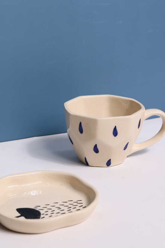 handmade mug & dessert plate set of two
