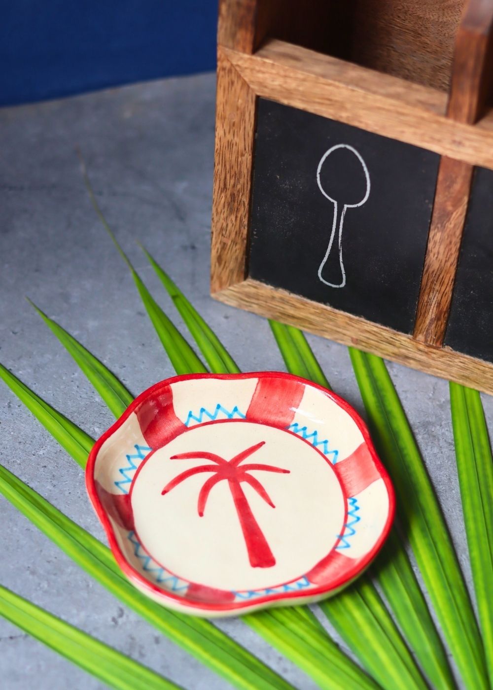 Palm Handmade Dessert Plate handmade in india