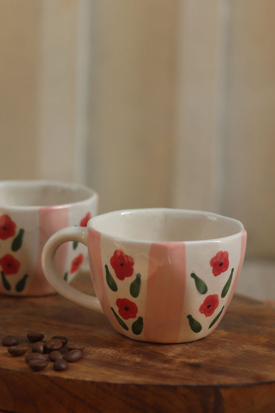 Pastel tulip Mug handmade in India