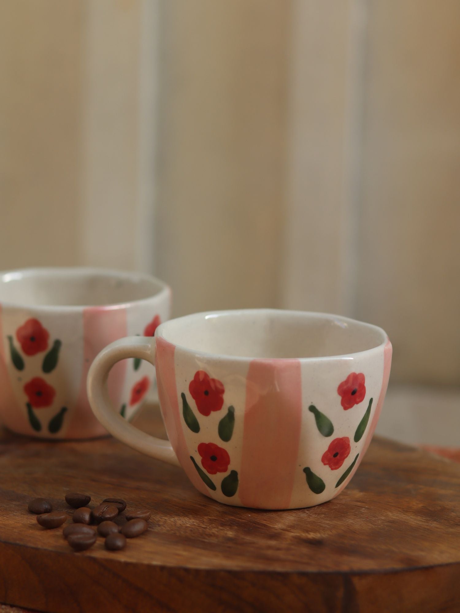 Pastel tulip Mug handmade in India