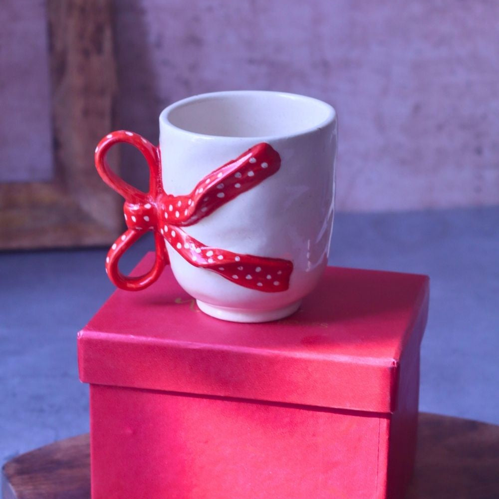 Handmade Pinteresty Bow Mug in a Gift Box