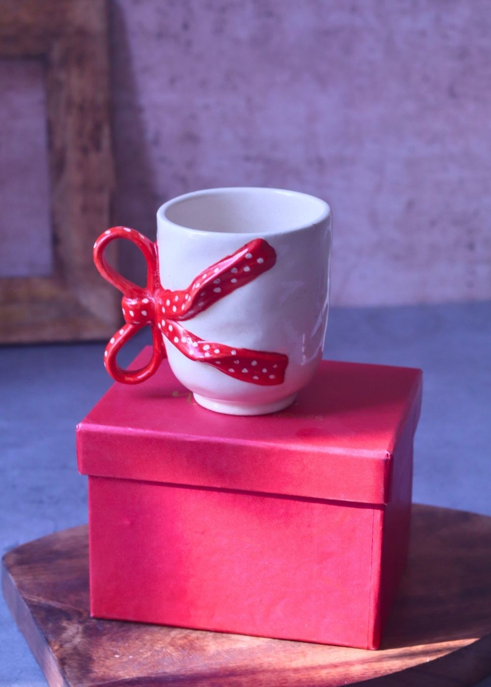 Handmade Pinteresty Bow Mug in a Gift Box