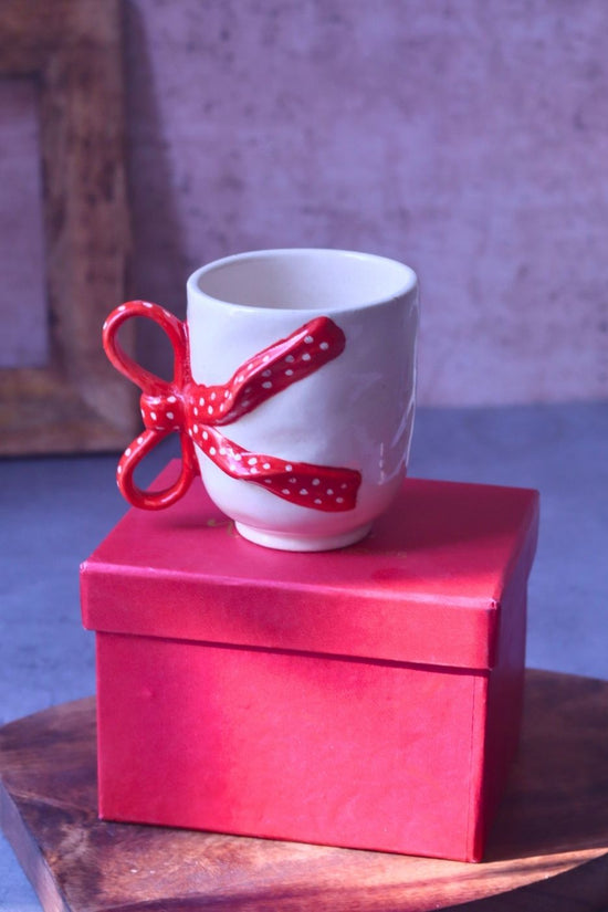 Handmade Pinteresty Bow Mug in a Gift Box