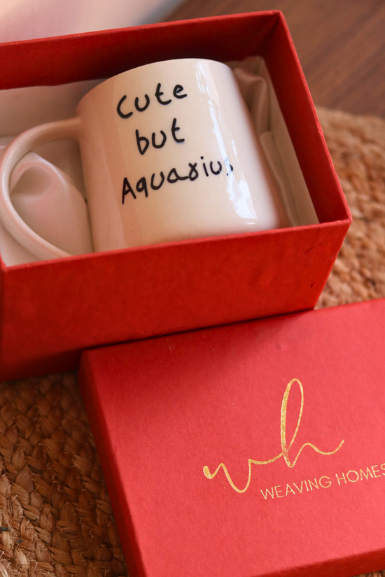 handmade cute but aquarius mug