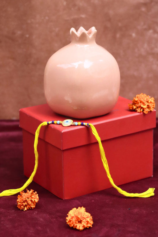 handmade Lead free Peach Anar vase Rakhi Gift Box