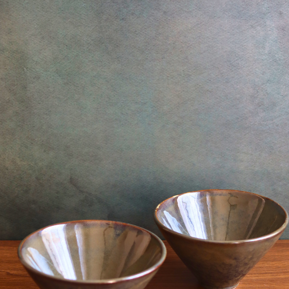 handmade olive conical Bowl