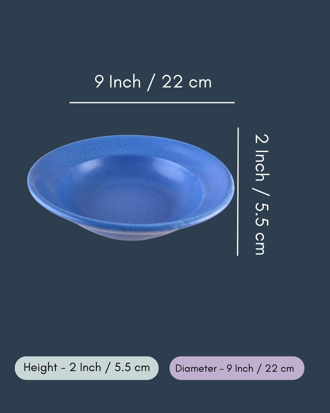 Matte Blue Pasta Plate